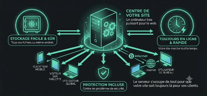 un serveur permet de faire un lien entre votre infrastucutre et vos clients